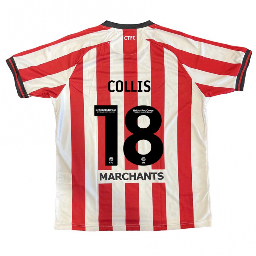 Niño Fútbol Camiseta Maisy Collis #18 Rojo Blanco 1ª Equipación 2024/25 Perú