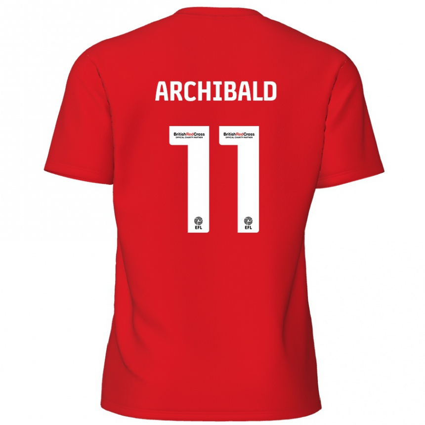 Niño Fútbol Camiseta Theo Archibald #11 Rojo 1ª Equipación 2024/25 Perú