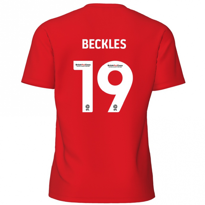 Niño Fútbol Camiseta Omar Beckles #19 Rojo 1ª Equipación 2024/25 Perú