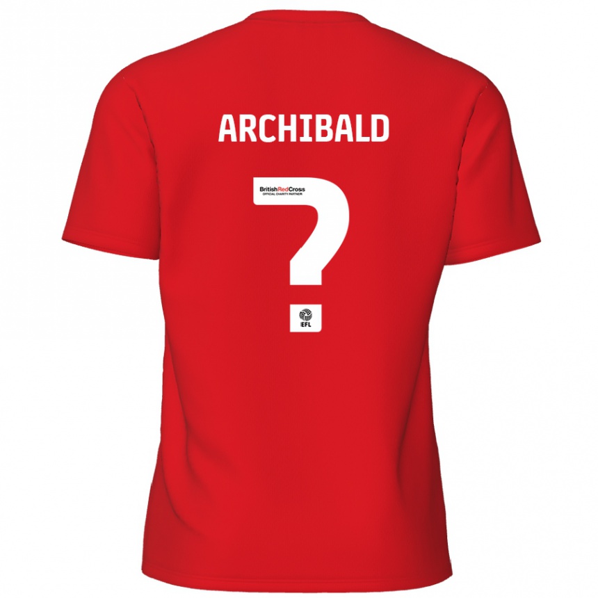 Niño Fútbol Camiseta Aaron Archibald #0 Rojo 1ª Equipación 2024/25 Perú