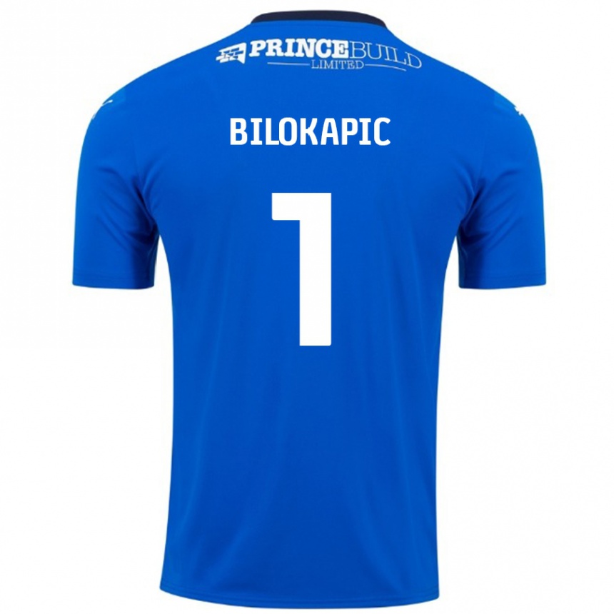 Niño Fútbol Camiseta Nicholas Bilokapic #1 Azul Blanco 1ª Equipación 2024/25 Perú