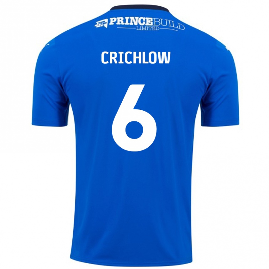 Niño Fútbol Camiseta Romoney Crichlow #6 Azul Blanco 1ª Equipación 2024/25 Perú