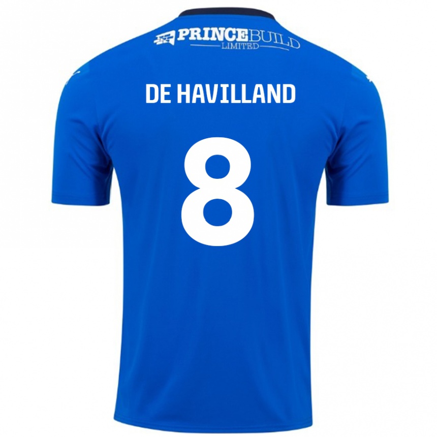 Niño Fútbol Camiseta Ryan De Havilland #8 Azul Blanco 1ª Equipación 2024/25 Perú