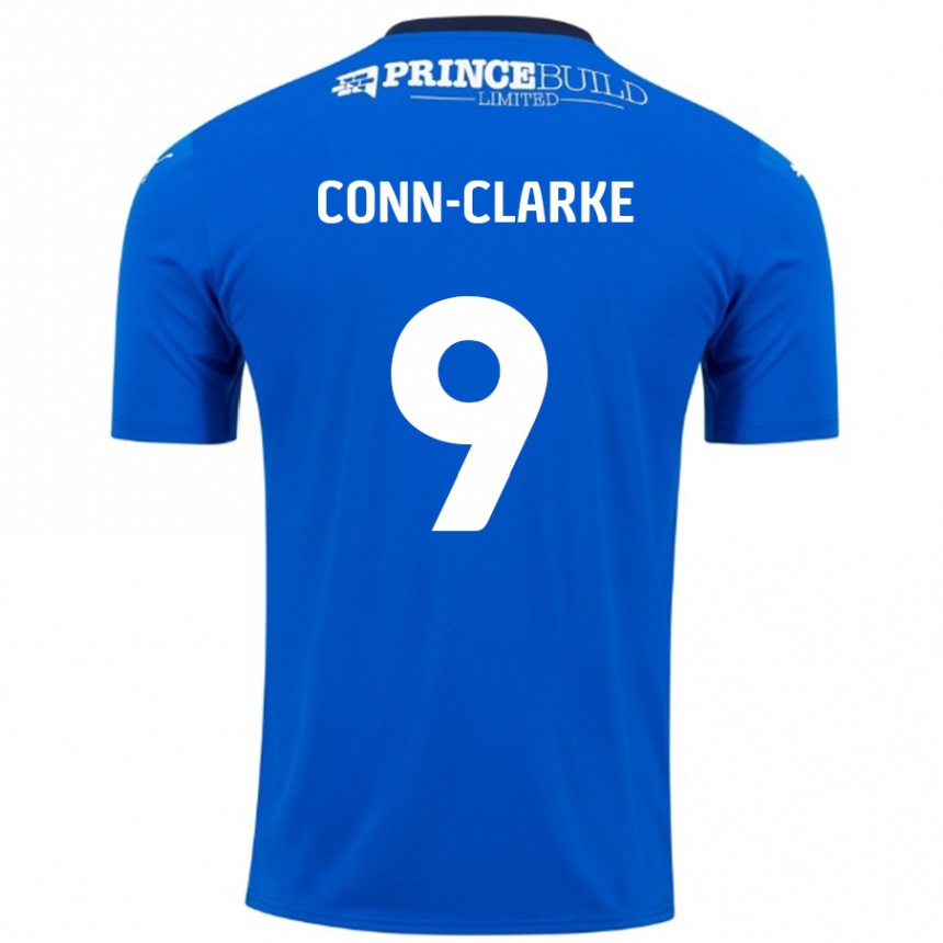 Niño Fútbol Camiseta Chris Conn-Clarke #9 Azul Blanco 1ª Equipación 2024/25 Perú