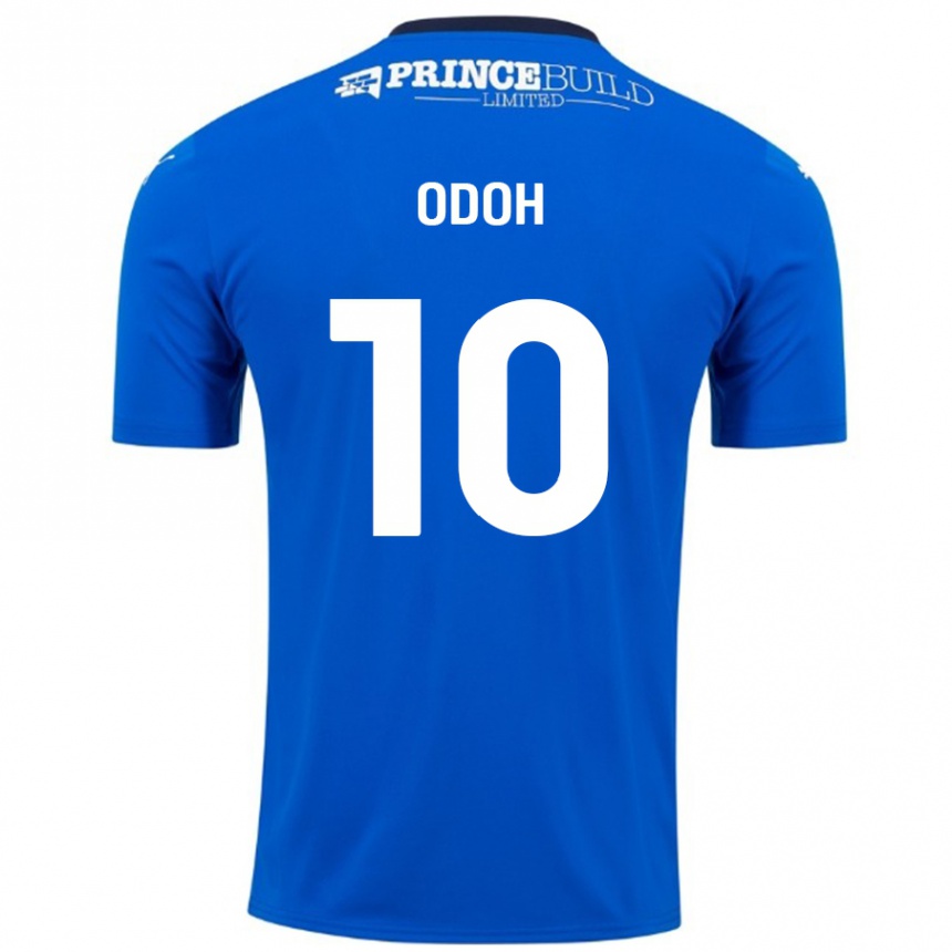 Niño Fútbol Camiseta Abraham Odoh #10 Azul Blanco 1ª Equipación 2024/25 Perú