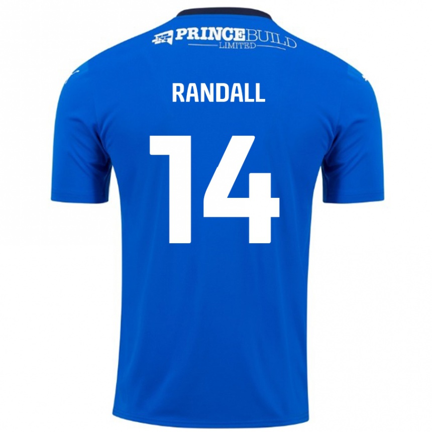 Niño Fútbol Camiseta Joel Randall #14 Azul Blanco 1ª Equipación 2024/25 Perú