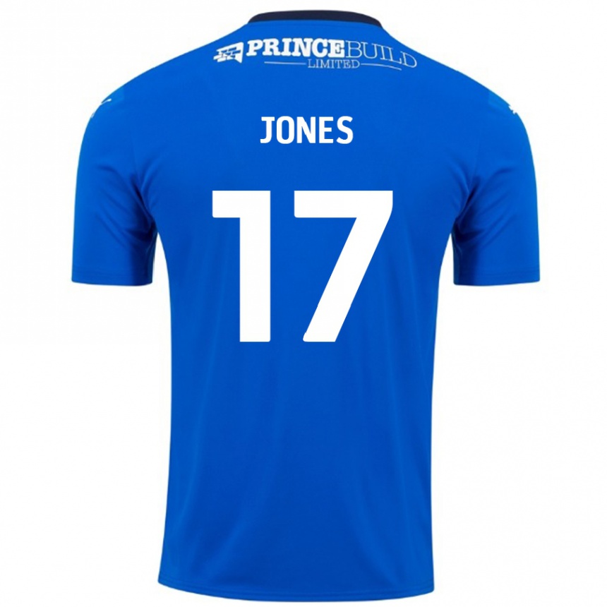 Niño Fútbol Camiseta Ricky-Jade Jones #17 Azul Blanco 1ª Equipación 2024/25 Perú