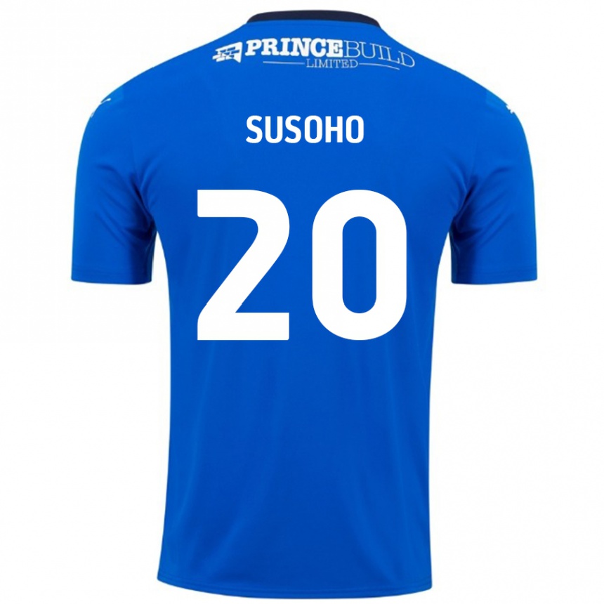 Niño Fútbol Camiseta Mahamadou Susoho #20 Azul Blanco 1ª Equipación 2024/25 Perú