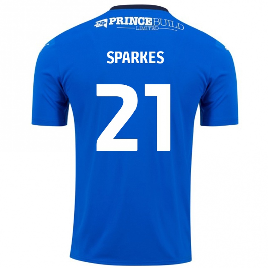 Niño Fútbol Camiseta Jack Sparkes #21 Azul Blanco 1ª Equipación 2024/25 Perú