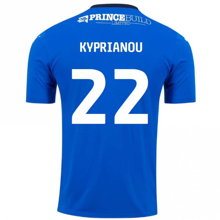 Niño Fútbol Camiseta Hector Kyprianou #22 Azul Blanco 1ª Equipación 2024/25 Perú