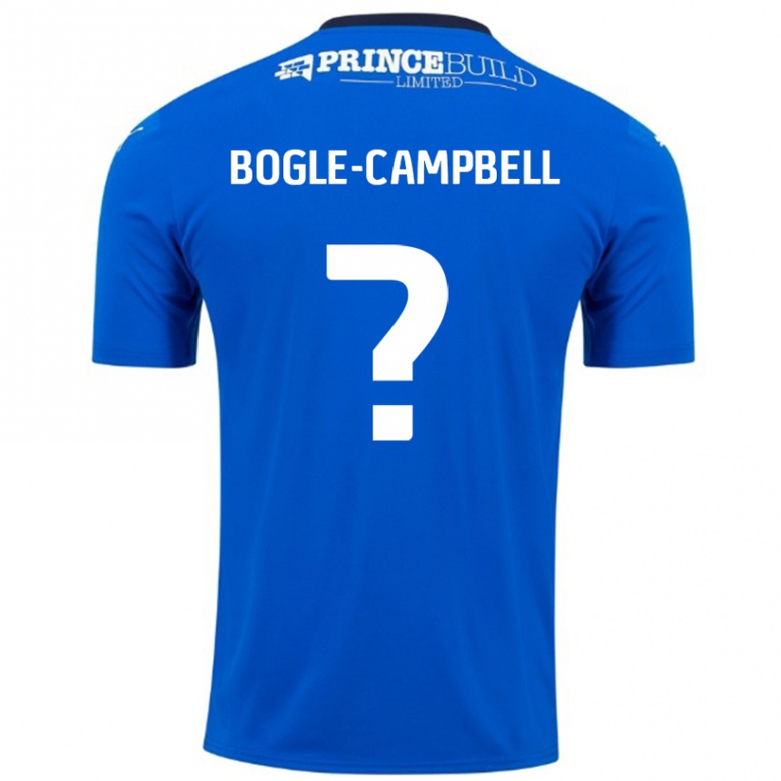 Niño Fútbol Camiseta Ma'kel Bogle-Campbell #0 Azul Blanco 1ª Equipación 2024/25 Perú