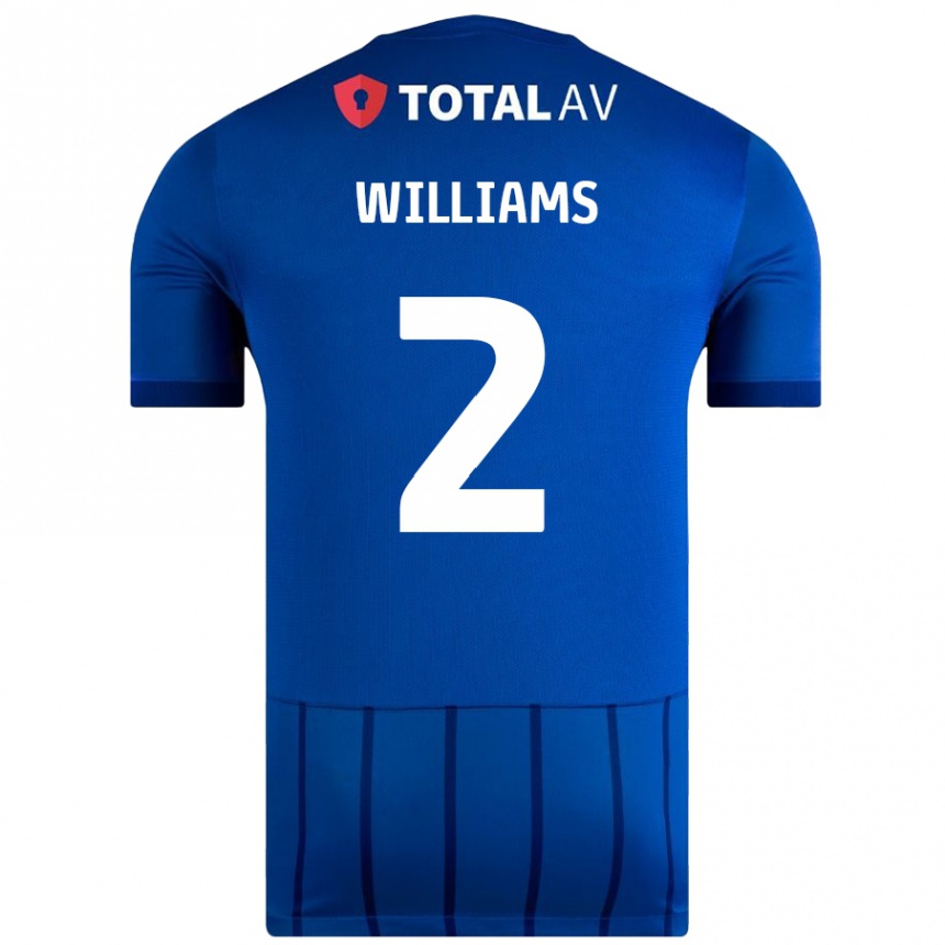 Niño Fútbol Camiseta Jordan Williams #2 Azul 1ª Equipación 2024/25 Perú