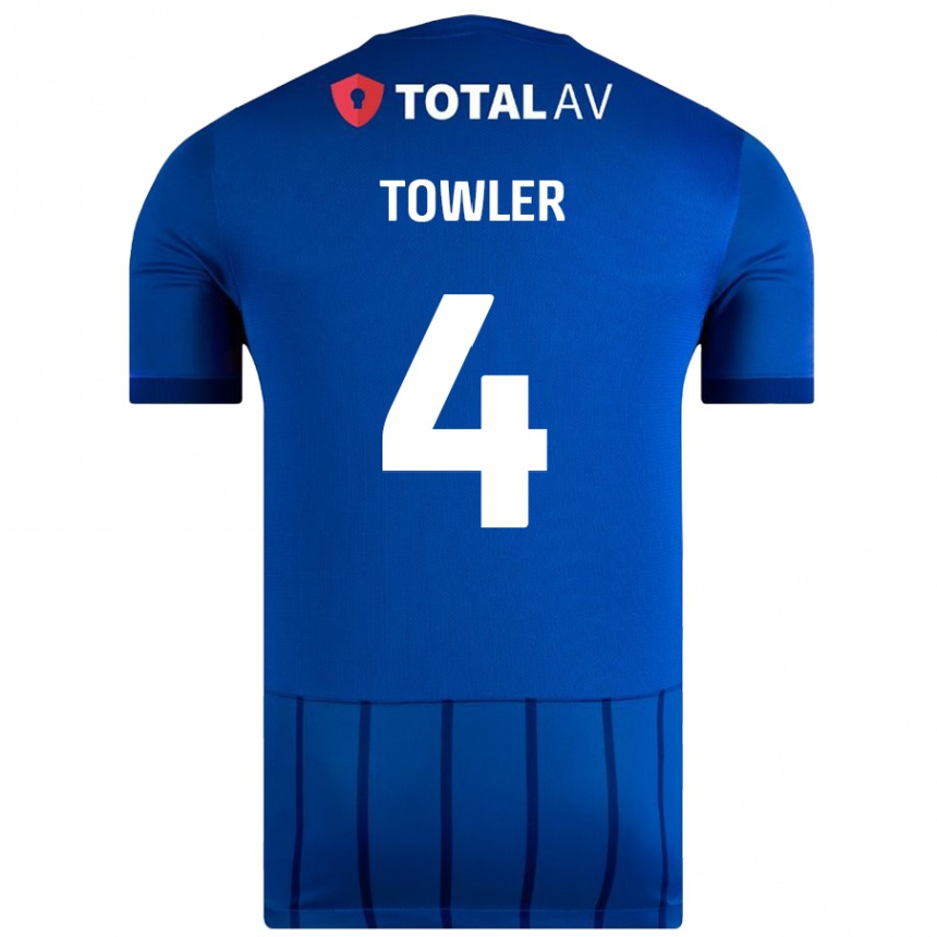 Niño Fútbol Camiseta Ryley Towler #4 Azul 1ª Equipación 2024/25 Perú