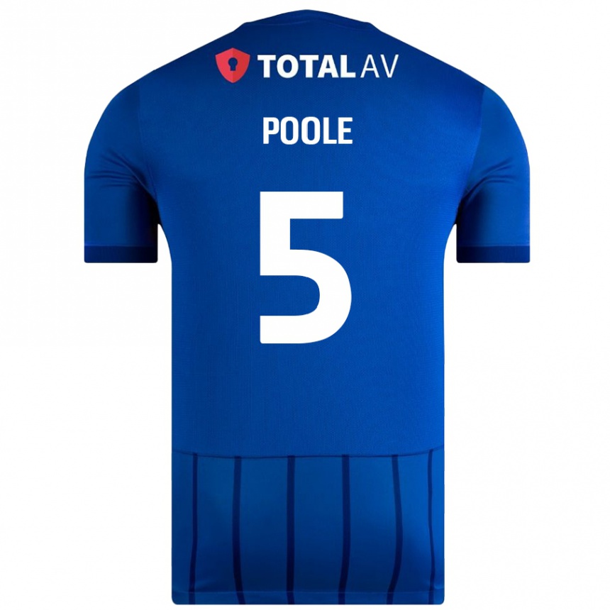 Niño Fútbol Camiseta Regan Poole #5 Azul 1ª Equipación 2024/25 Perú