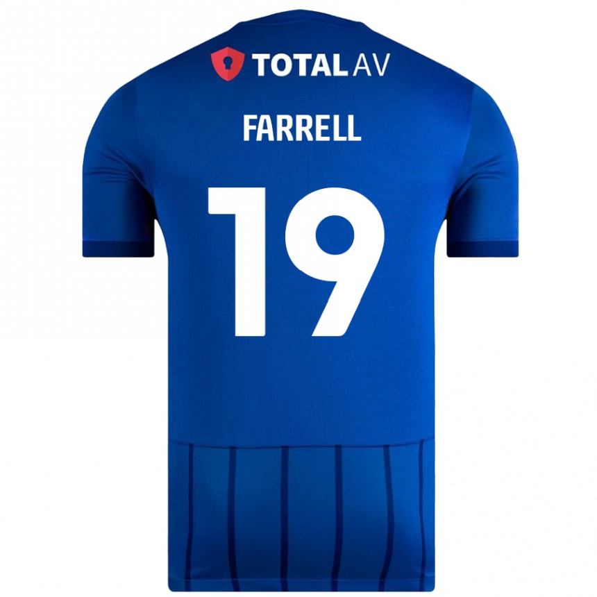 Niño Fútbol Camiseta Jacob Farrell #19 Azul 1ª Equipación 2024/25 Perú