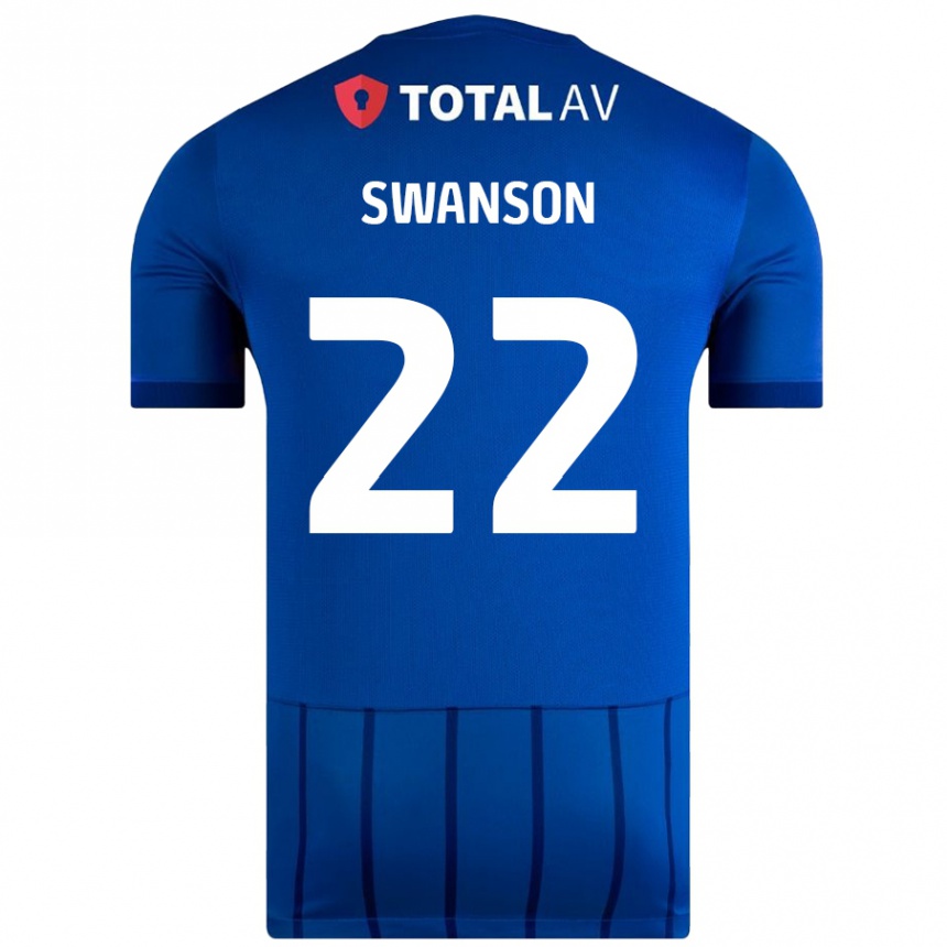 Niño Fútbol Camiseta Zak Swanson #22 Azul 1ª Equipación 2024/25 Perú