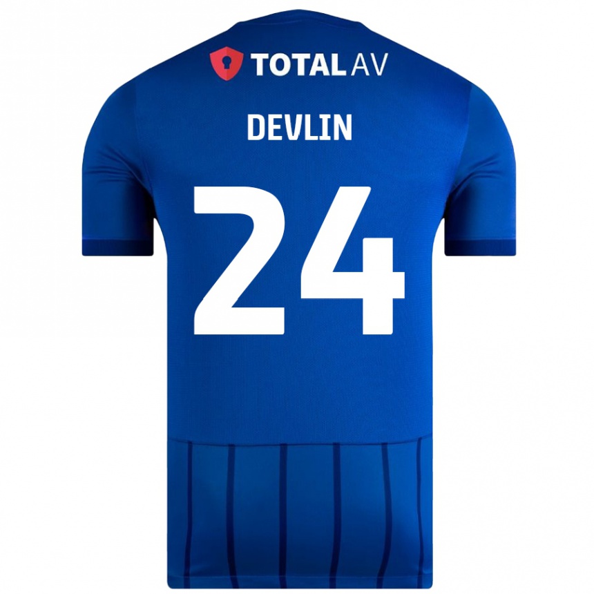 Niño Fútbol Camiseta Terry Devlin #24 Azul 1ª Equipación 2024/25 Perú