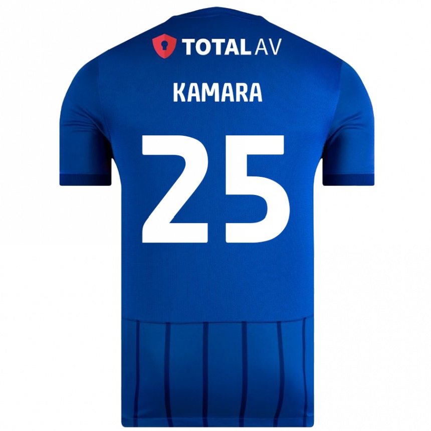 Niño Fútbol Camiseta Abdoulaye Kamara #25 Azul 1ª Equipación 2024/25 Perú