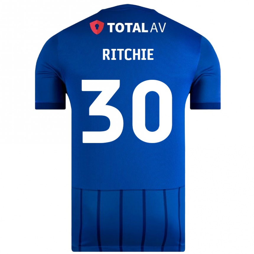 Niño Fútbol Camiseta Matt Ritchie #30 Azul 1ª Equipación 2024/25 Perú