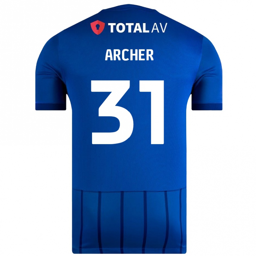 Niño Fútbol Camiseta Jordan Archer #31 Azul 1ª Equipación 2024/25 Perú