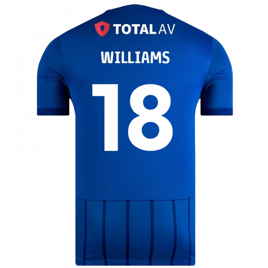 Niño Fútbol Camiseta Scarlett Williams #18 Azul 1ª Equipación 2024/25 Perú