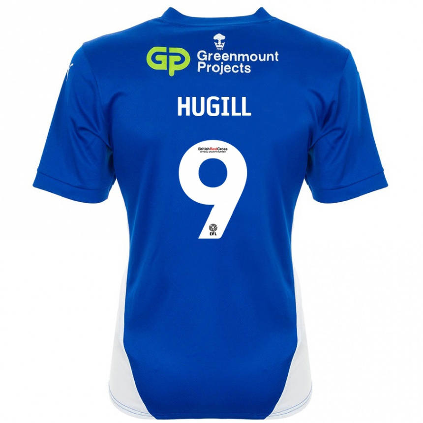 Niño Fútbol Camiseta Joe Hugill #9 Azul Blanco 1ª Equipación 2024/25 Perú