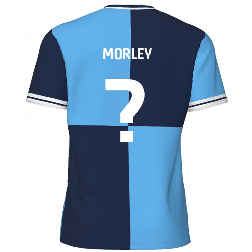 Niño Fútbol Camiseta Aaron Morley #0 Azul Cielo Azul Oscuro 1ª Equipación 2024/25 Perú