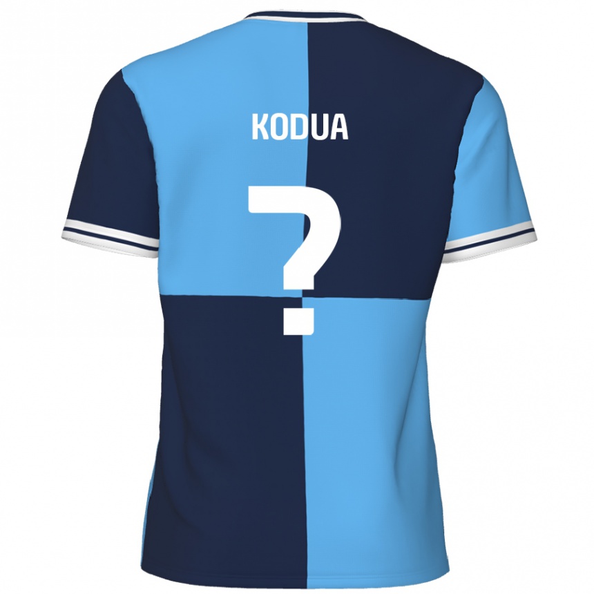 Niño Fútbol Camiseta Gideon Kodua #0 Azul Cielo Azul Oscuro 1ª Equipación 2024/25 Perú