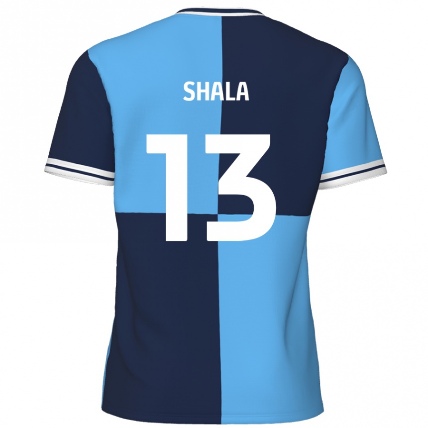 Niño Fútbol Camiseta Laurence Shala #13 Azul Cielo Azul Oscuro 1ª Equipación 2024/25 Perú