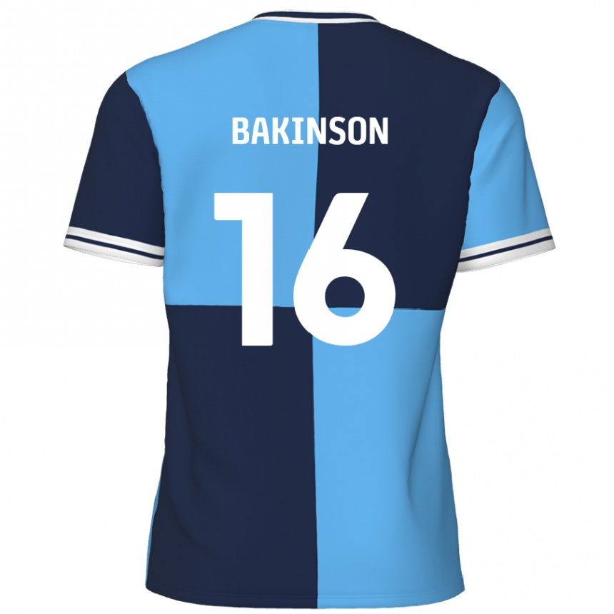 Niño Fútbol Camiseta Tyreeq Bakinson #16 Azul Cielo Azul Oscuro 1ª Equipación 2024/25 Perú