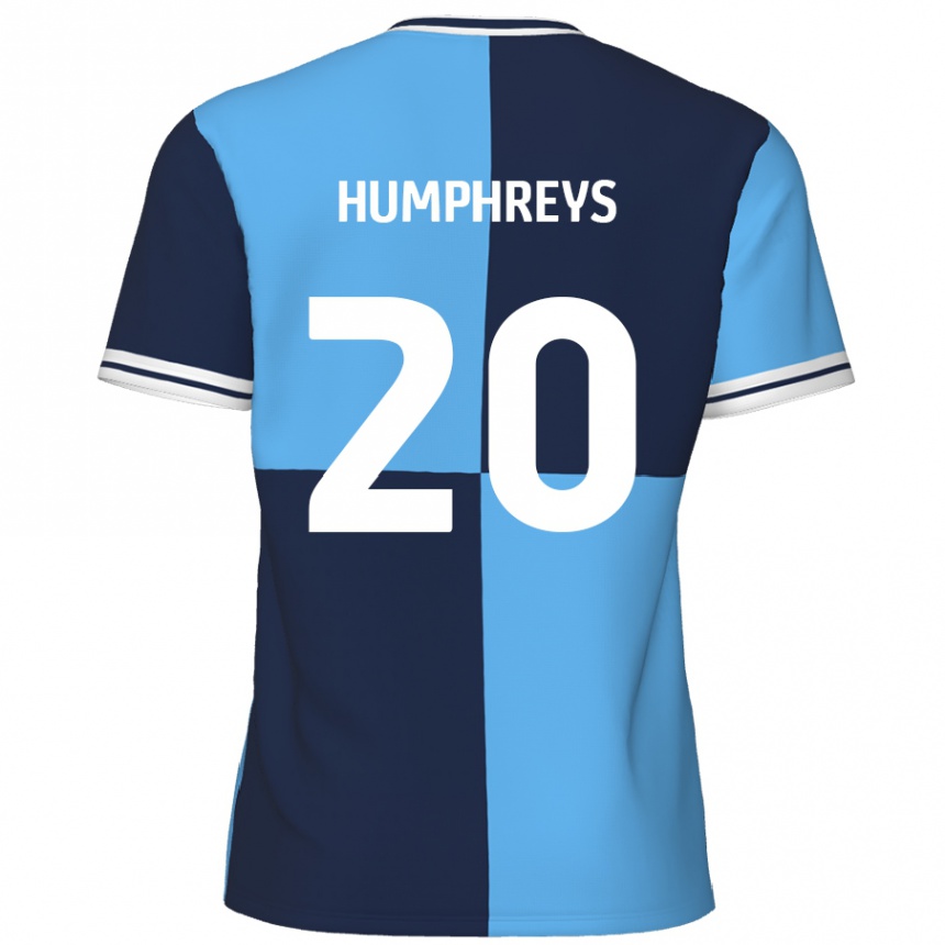 Niño Fútbol Camiseta Cameron Humphreys #20 Azul Cielo Azul Oscuro 1ª Equipación 2024/25 Perú