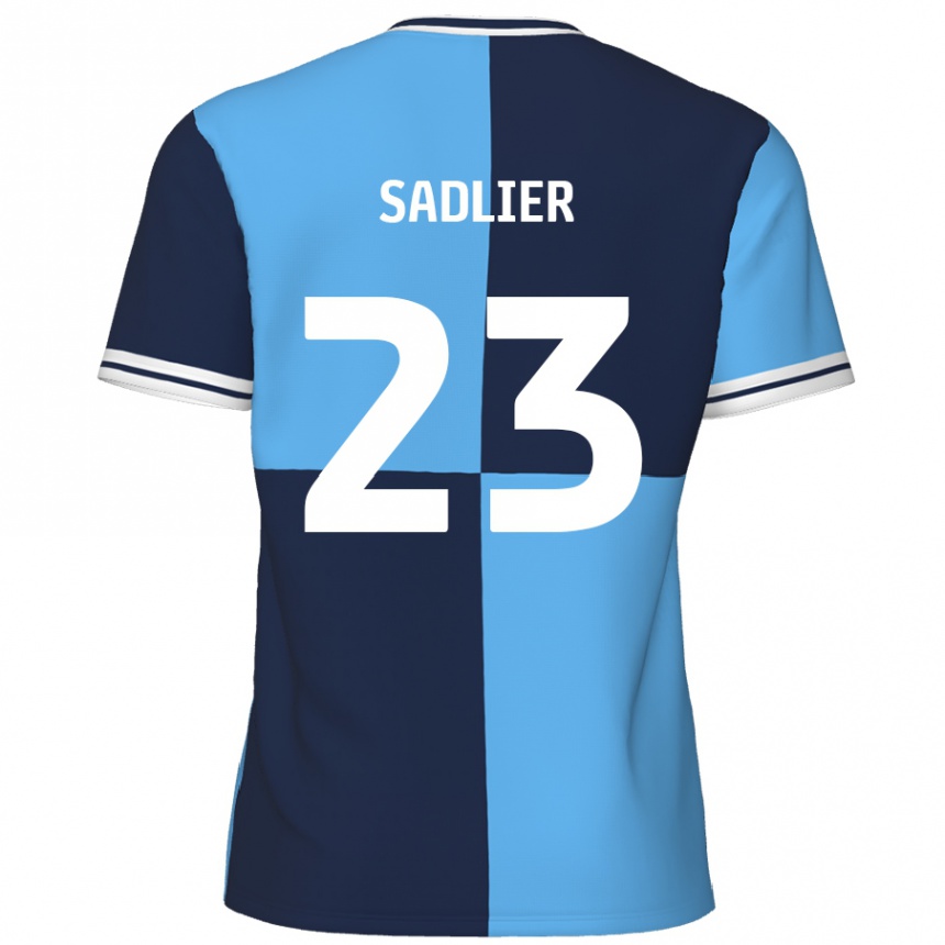 Niño Fútbol Camiseta Kieran Sadlier #23 Azul Cielo Azul Oscuro 1ª Equipación 2024/25 Perú