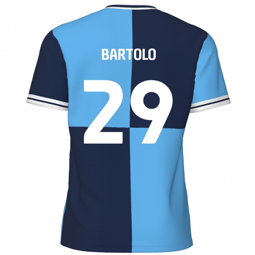 Niño Fútbol Camiseta Jaiden Bartolo #29 Azul Cielo Azul Oscuro 1ª Equipación 2024/25 Perú