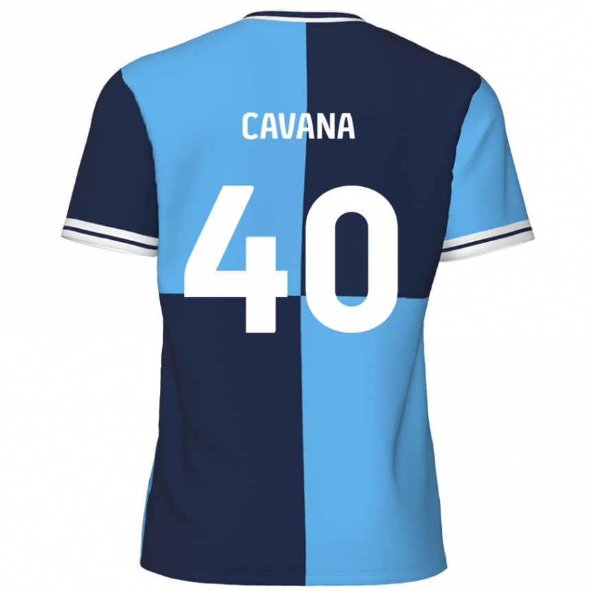 Niño Fútbol Camiseta Max Cavana #40 Azul Cielo Azul Oscuro 1ª Equipación 2024/25 Perú