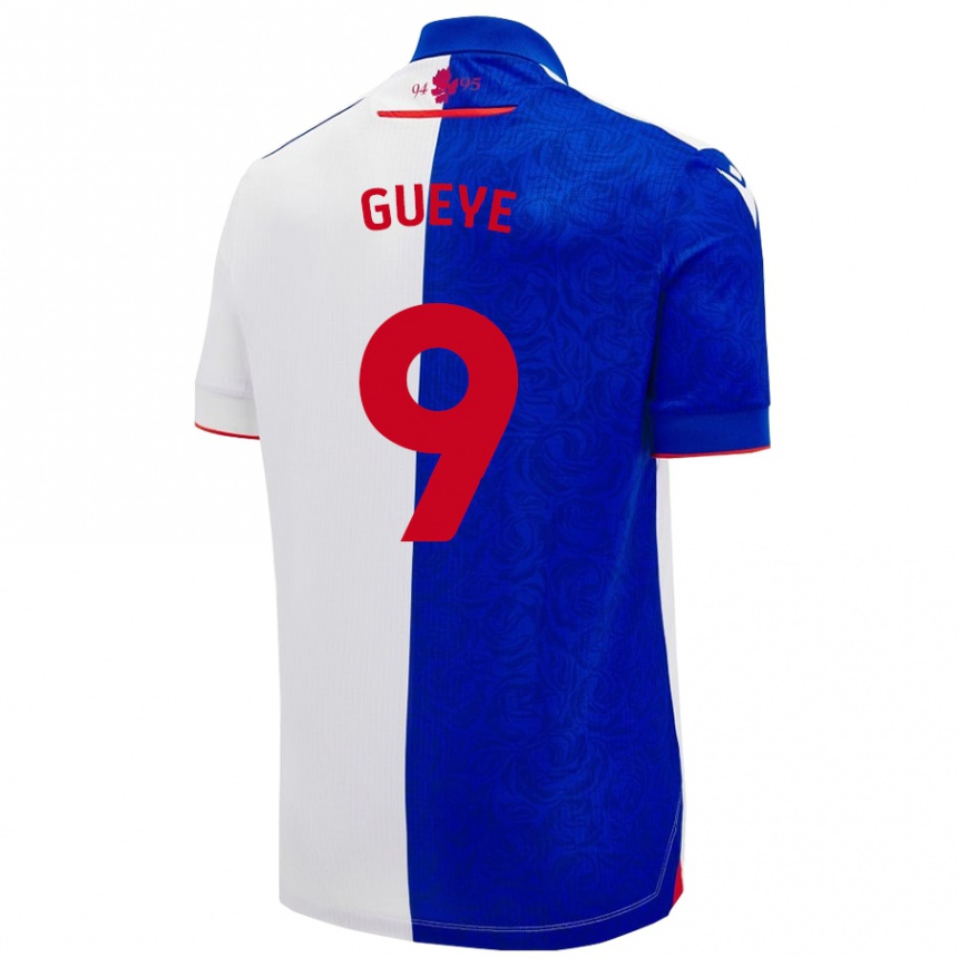 Niño Fútbol Camiseta Makhtar Gueye #9 Azul Cielo Blanco 1ª Equipación 2024/25 Perú