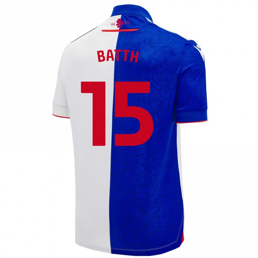 Niño Fútbol Camiseta Danny Batth #15 Azul Cielo Blanco 1ª Equipación 2024/25 Perú