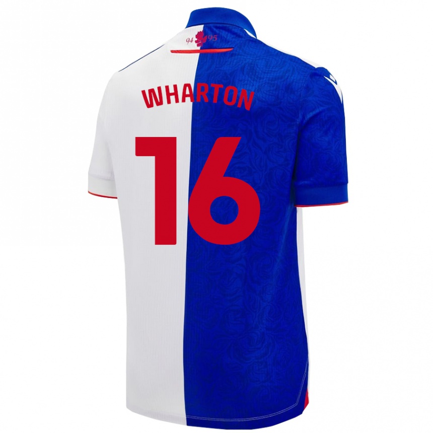 Niño Fútbol Camiseta Scott Wharton #16 Azul Cielo Blanco 1ª Equipación 2024/25 Perú