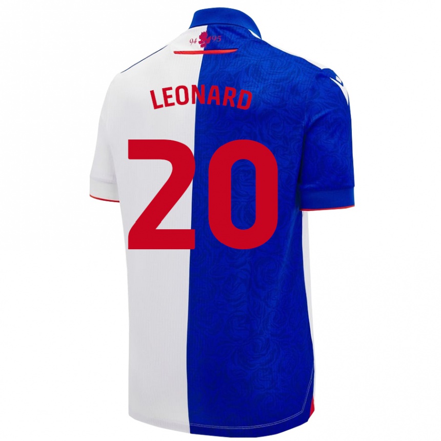 Niño Fútbol Camiseta Harry Leonard #20 Azul Cielo Blanco 1ª Equipación 2024/25 Perú