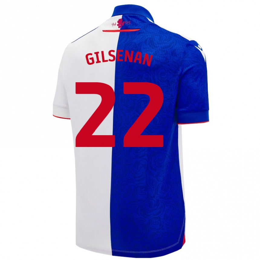 Niño Fútbol Camiseta Zak Gilsenan #22 Azul Cielo Blanco 1ª Equipación 2024/25 Perú