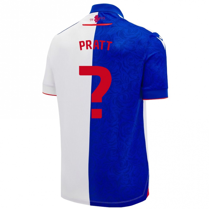 Niño Fútbol Camiseta George Pratt #0 Azul Cielo Blanco 1ª Equipación 2024/25 Perú