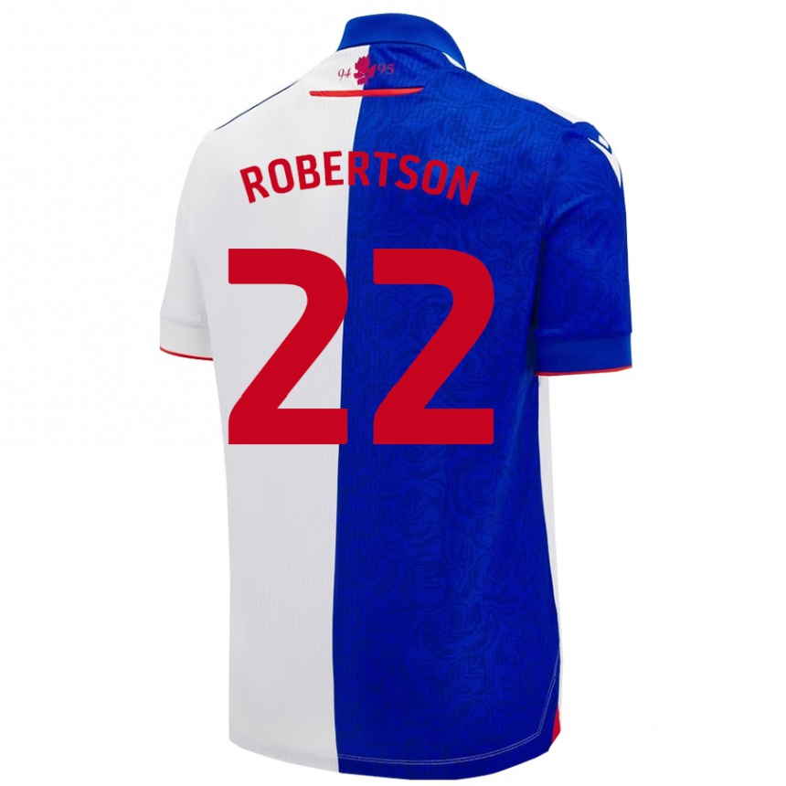 Niño Fútbol Camiseta Millie Robertson #22 Azul Cielo Blanco 1ª Equipación 2024/25 Perú