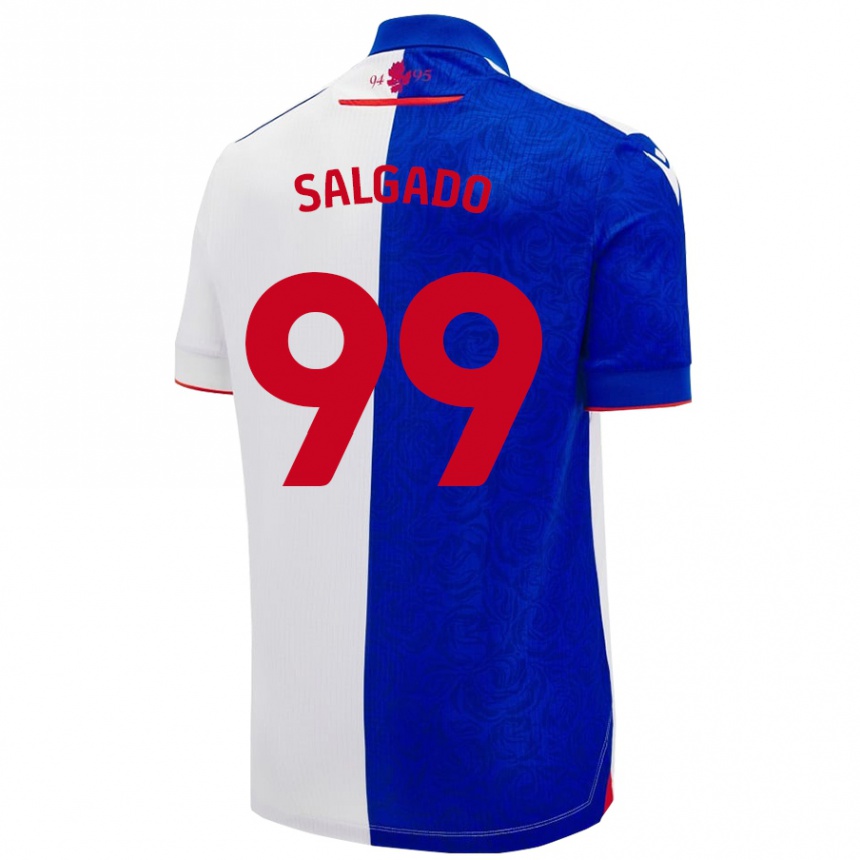 Niño Fútbol Camiseta Shanell Salgado #99 Azul Cielo Blanco 1ª Equipación 2024/25 Perú