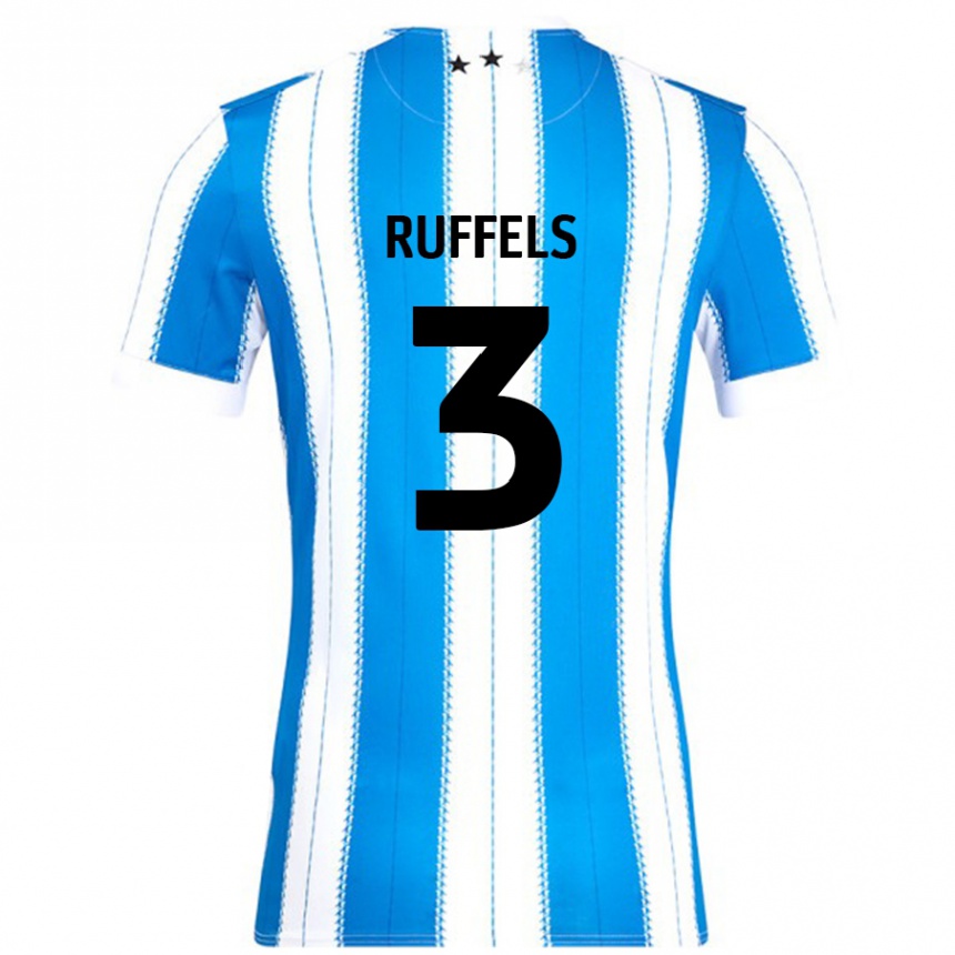 Niño Fútbol Camiseta Josh Ruffels #3 Azul Blanco 1ª Equipación 2024/25 Perú