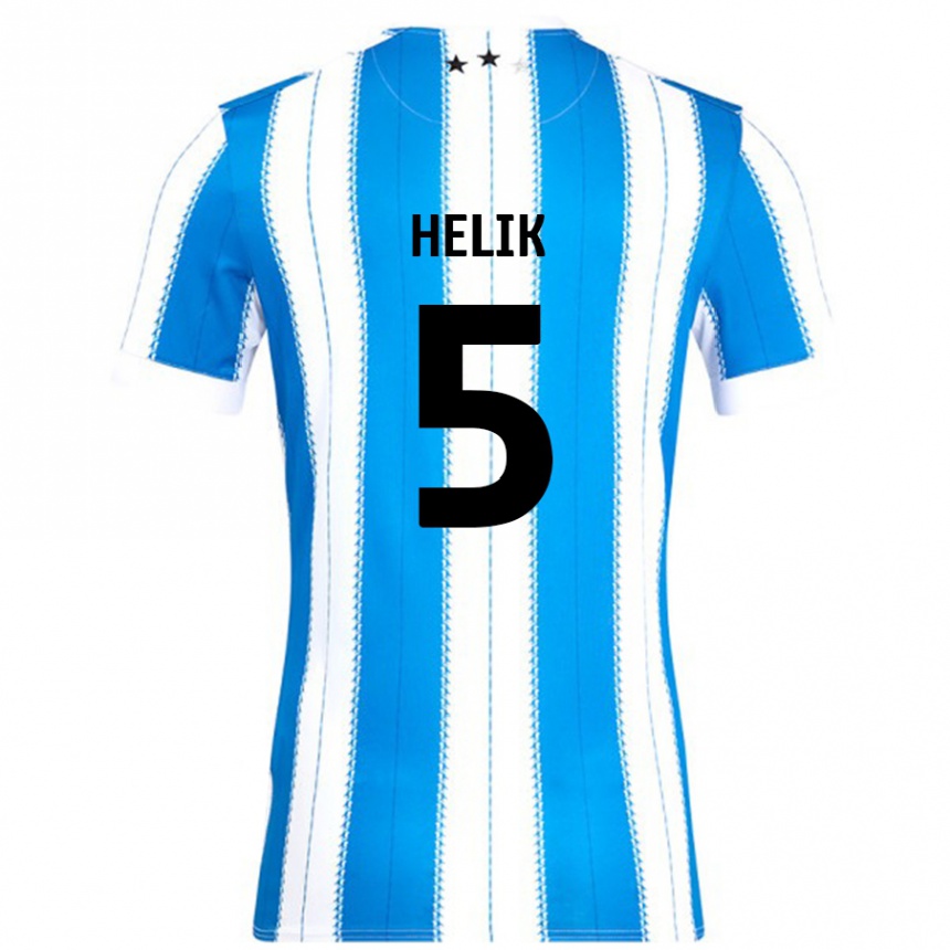 Niño Fútbol Camiseta Michal Helik #5 Azul Blanco 1ª Equipación 2024/25 Perú