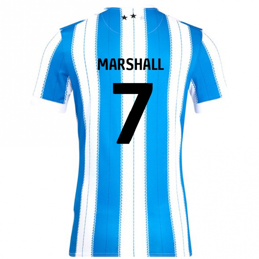 Niño Fútbol Camiseta Callum Marshall #7 Azul Blanco 1ª Equipación 2024/25 Perú