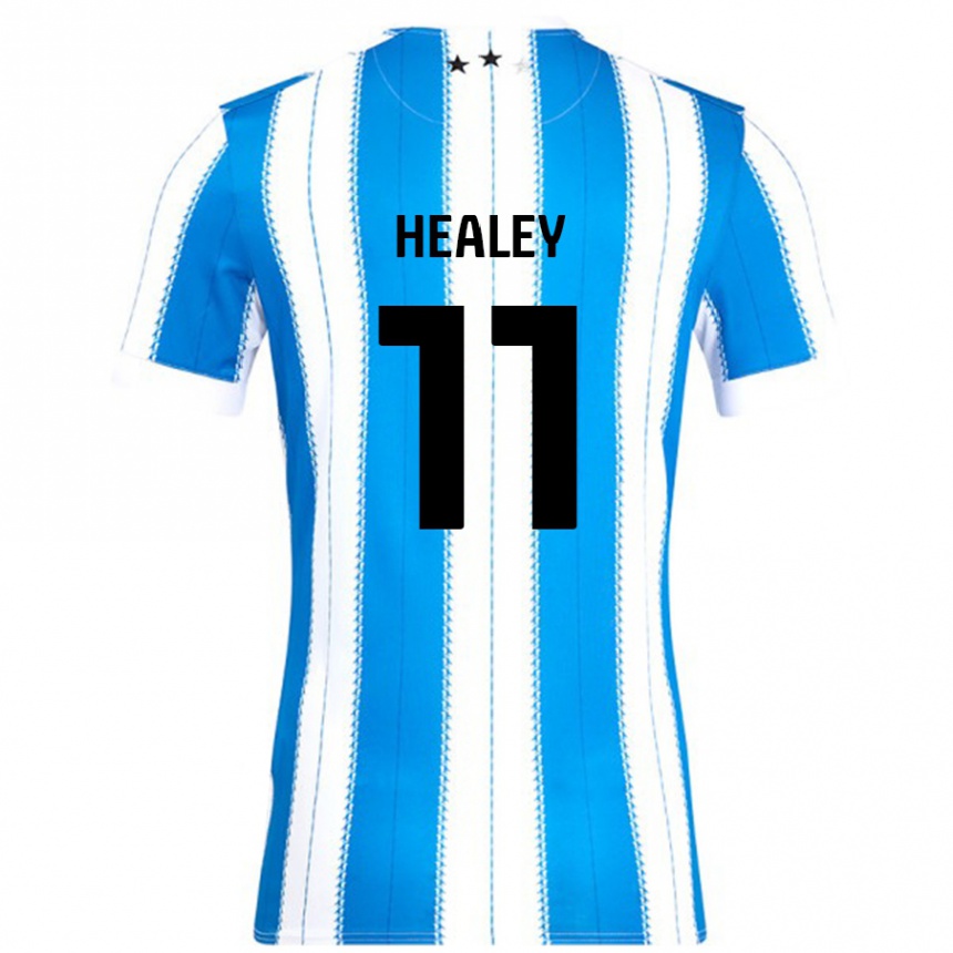 Niño Fútbol Camiseta Rhys Healey #11 Azul Blanco 1ª Equipación 2024/25 Perú