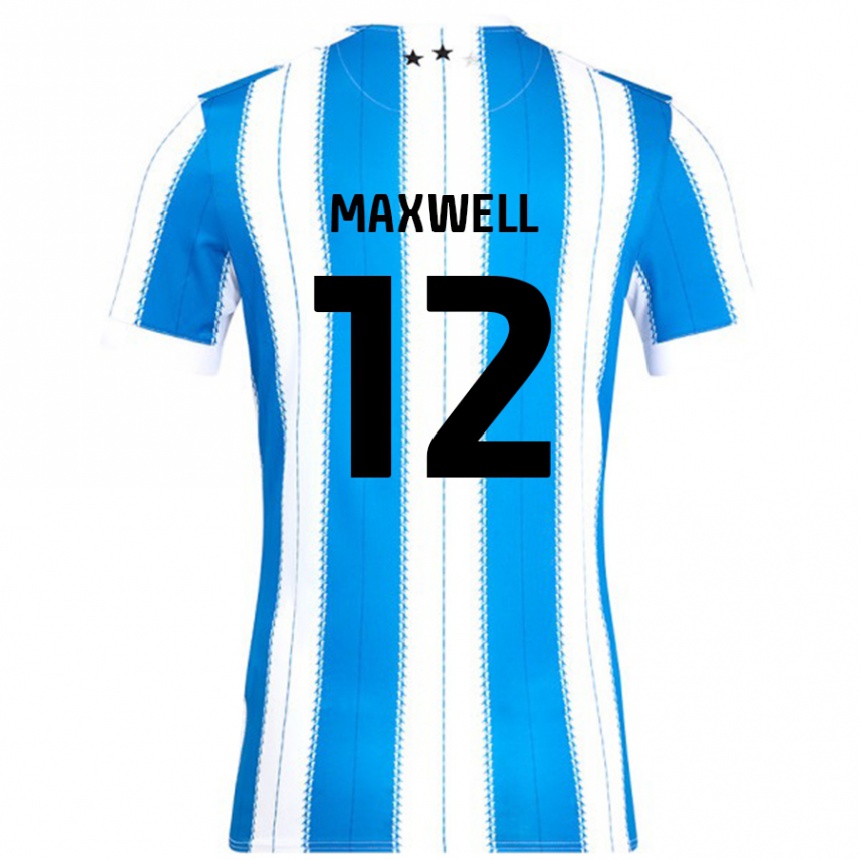 Niño Fútbol Camiseta Chris Maxwell #12 Azul Blanco 1ª Equipación 2024/25 Perú