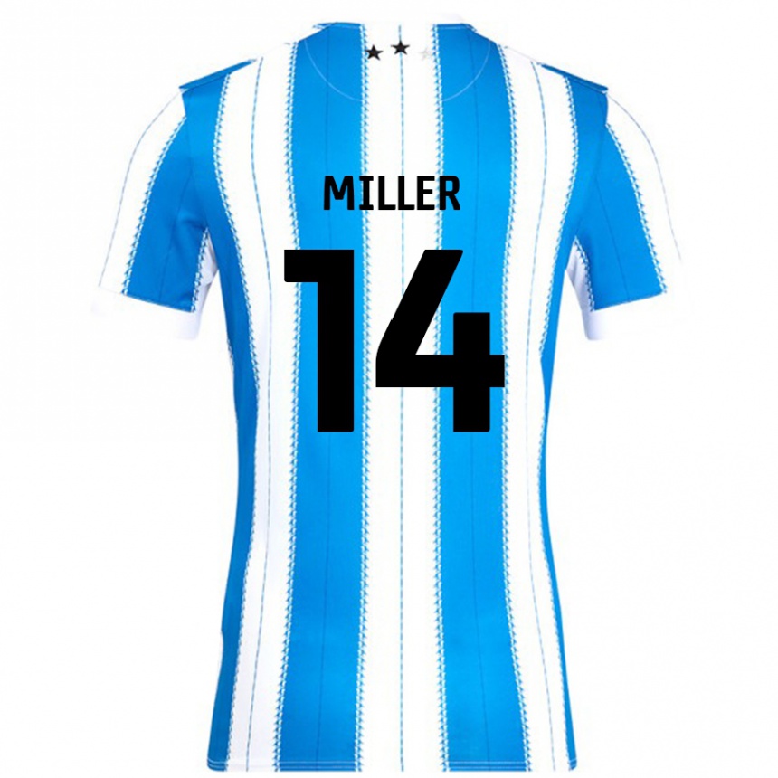 Niño Fútbol Camiseta Mickel Miller #14 Azul Blanco 1ª Equipación 2024/25 Perú