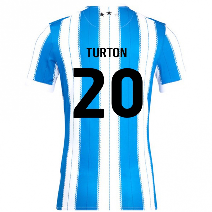 Niño Fútbol Camiseta Ollie Turton #20 Azul Blanco 1ª Equipación 2024/25 Perú