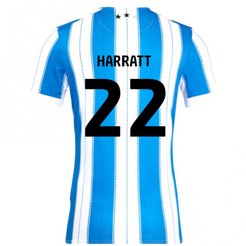 Niño Fútbol Camiseta Kian Harratt #22 Azul Blanco 1ª Equipación 2024/25 Perú